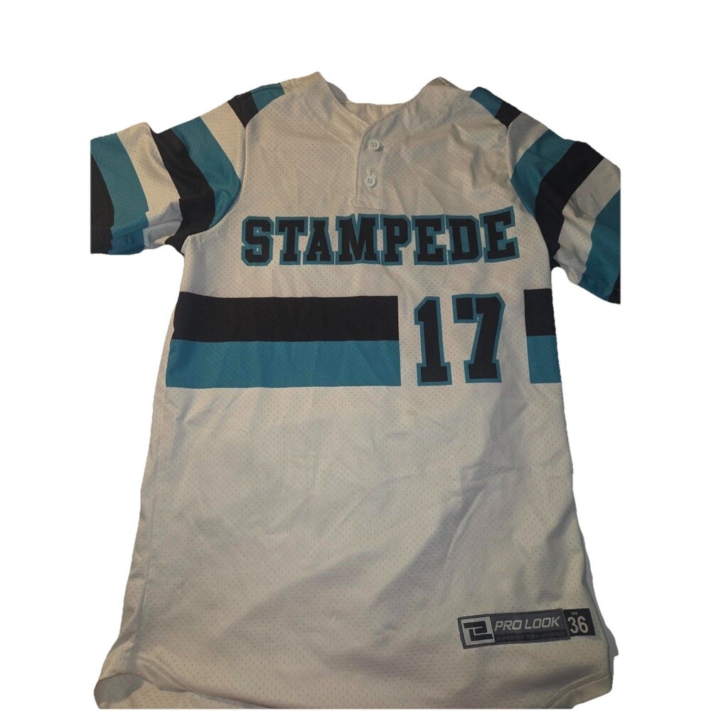 Pro Look Stampede #17 Football Jersey White/Blue/Black Size 36